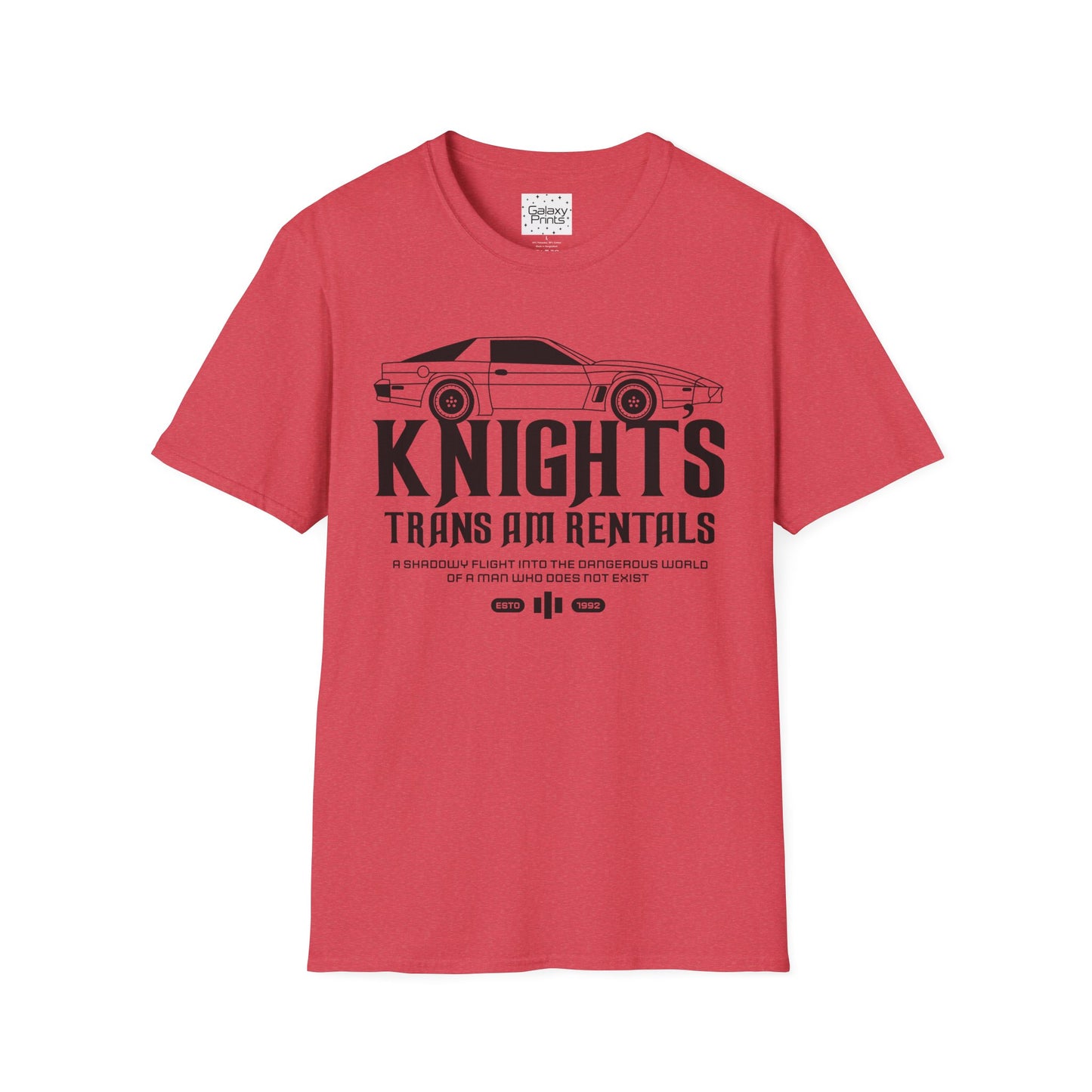 Unisex T-Shirt - POP Culture - 'From the Hit TV Show NIGHTRIDER it's KITT Car with KNIGHT's Trans Am Rentals'