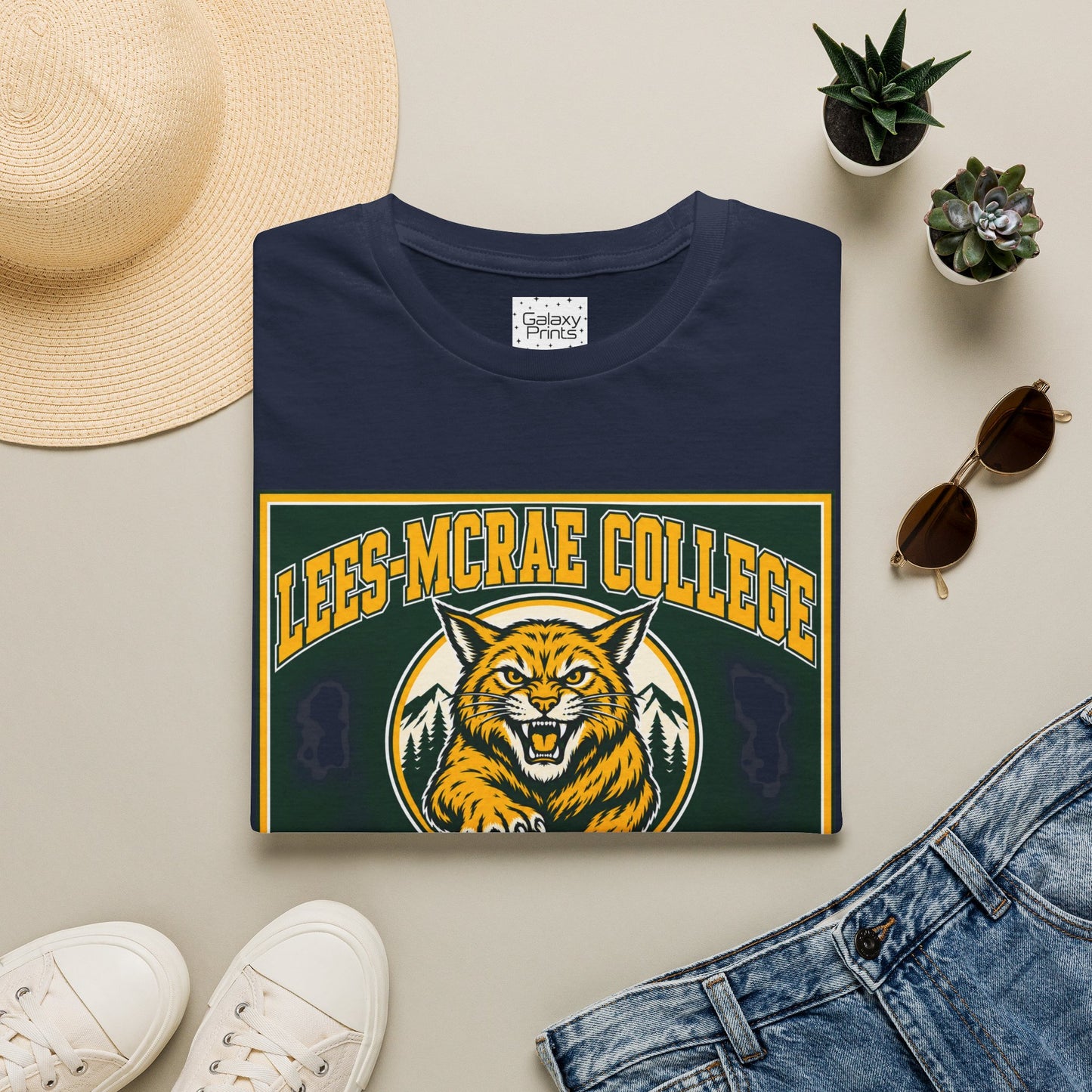 Lees-McRae College Bobcats Vintage Football T-Shirt — Retro Wily Bobcat