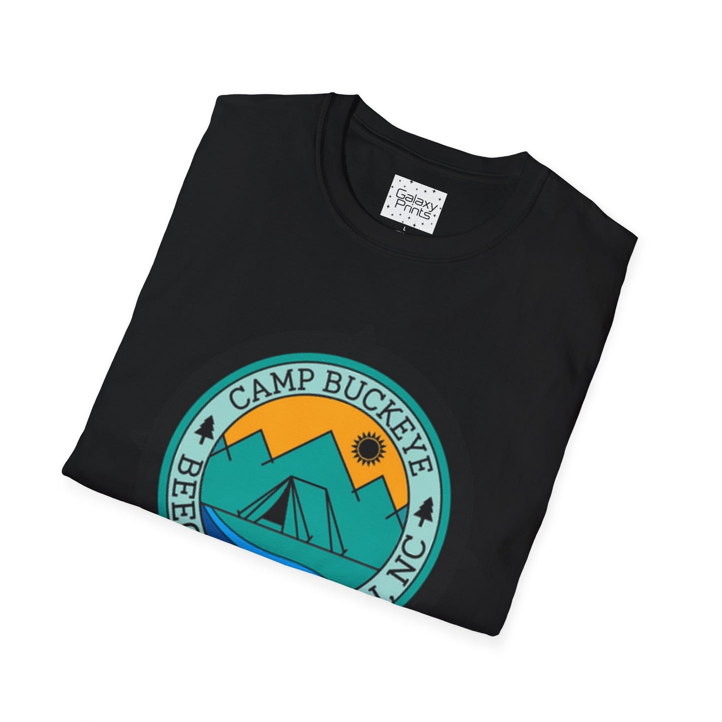 Camp Buckeye Beach Mountains T-Shirt — Vintage Outdoor Camping Badge Tee