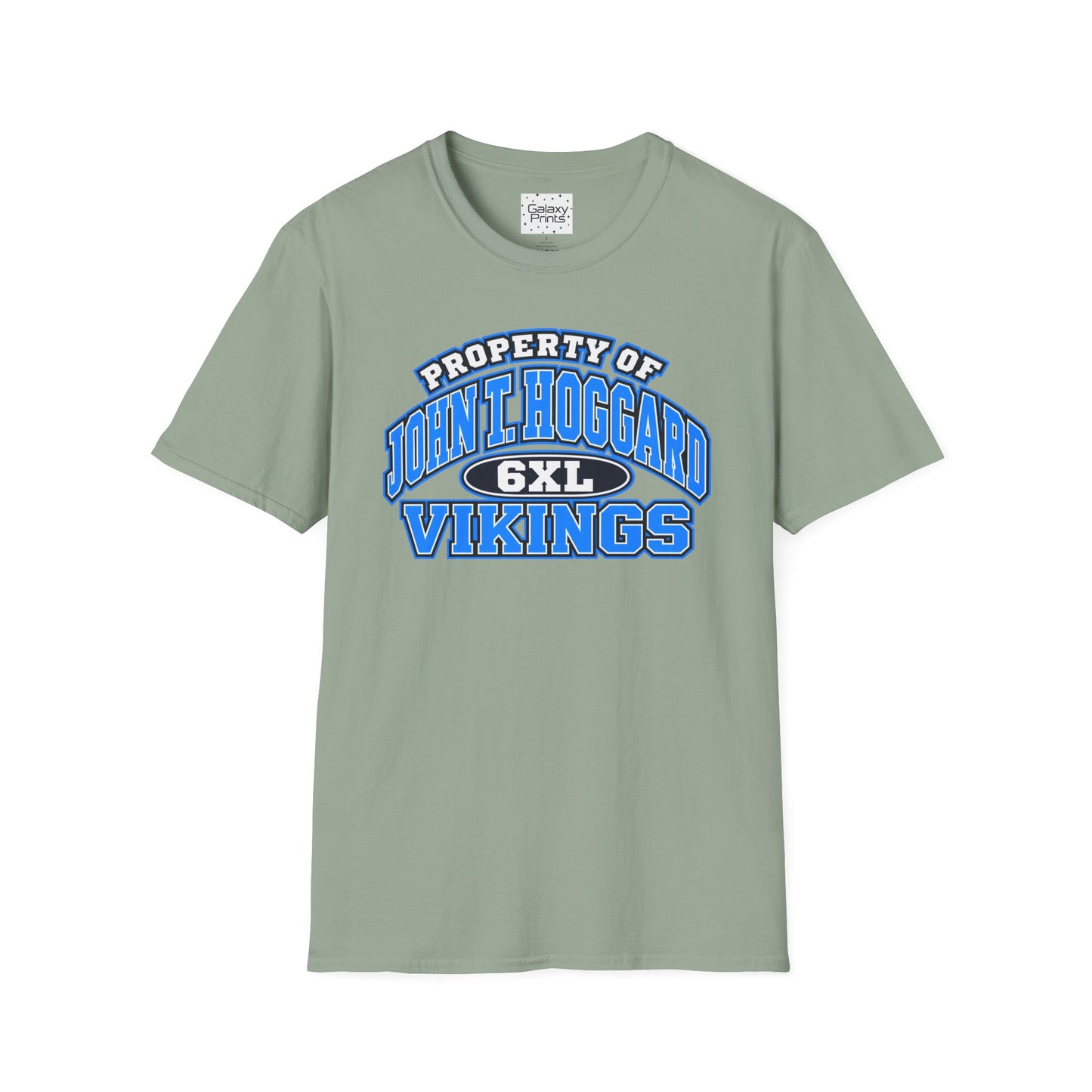 Property of JTH Vikings T‑Shirt 6XL — Viking in Power Circle back - Hoggard School Spirit Tee