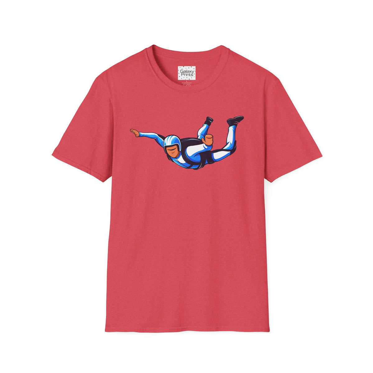 Skydiver Graphic T-Shirt — Blue Wingsuit Freefall Tee - I Survived on the back
