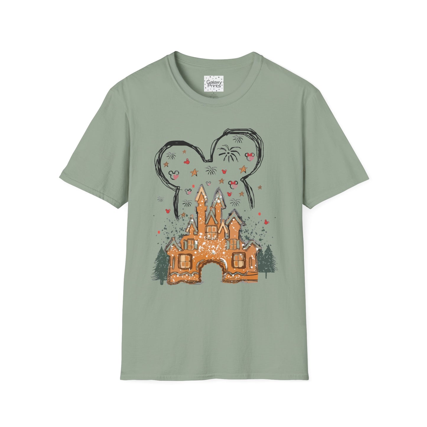 Unisex T-Shirt - DISNEY Inspired - 'Gingerbread Princess Castle with Fireworks'