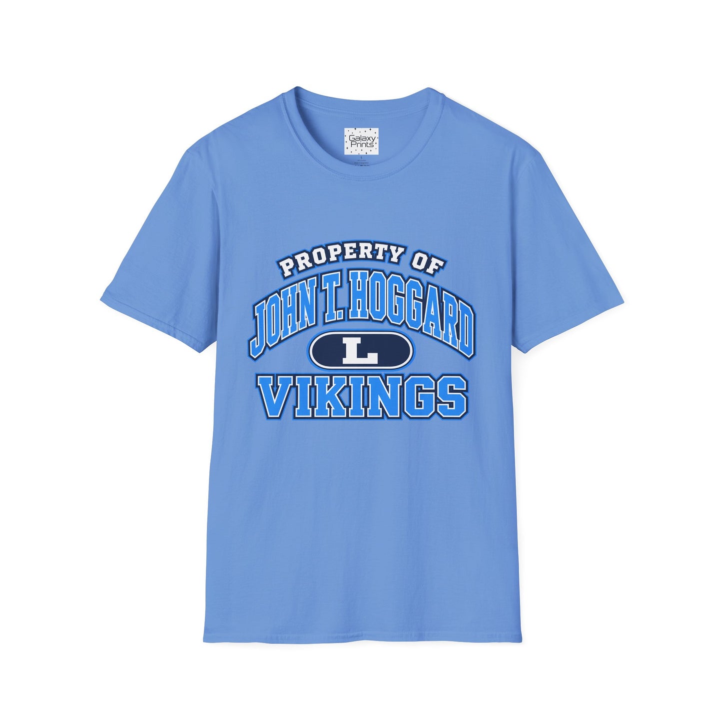 Property of JTH Vikings T‑Shirt L — Viking in Power Circle back - Hoggard School Spirit Tee