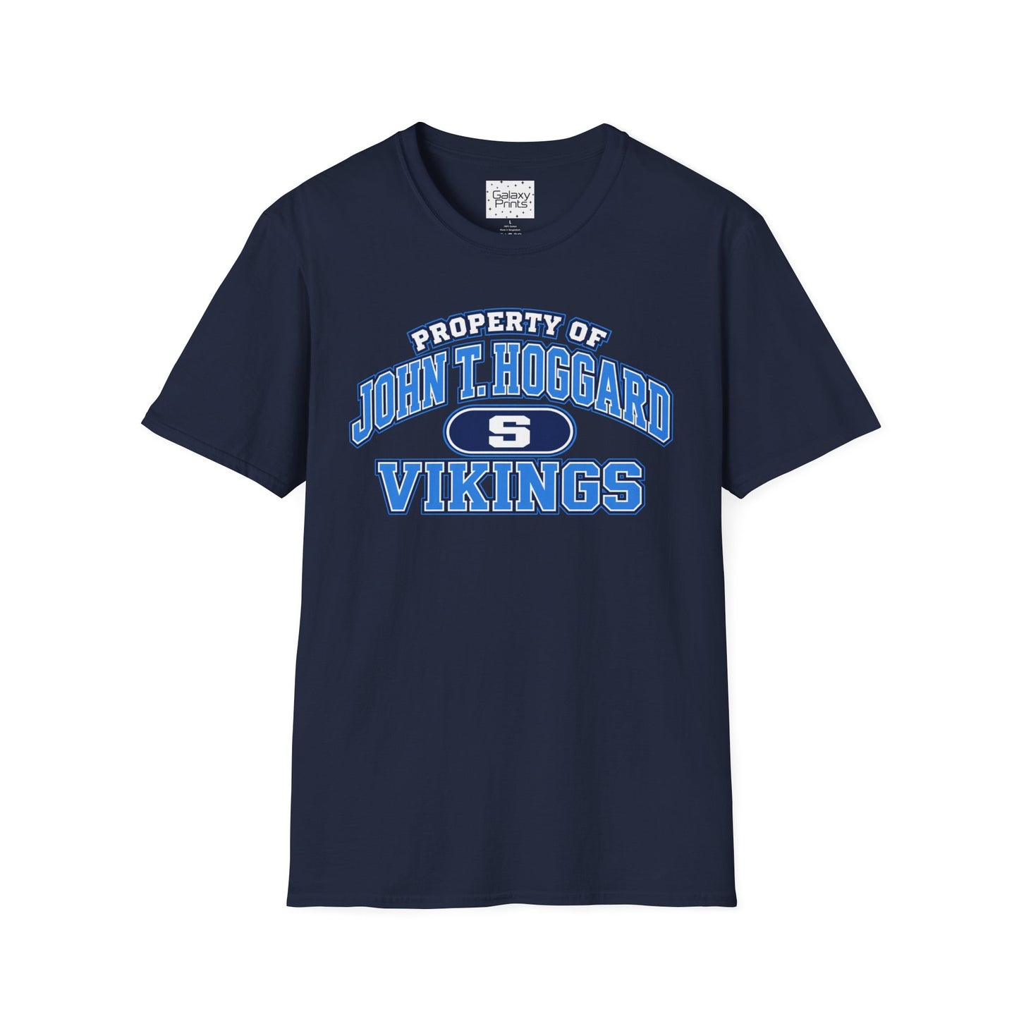 Property of JTH Vikings T‑Shirt S — Viking in Power Circle back - Hoggard School Spirit Tee