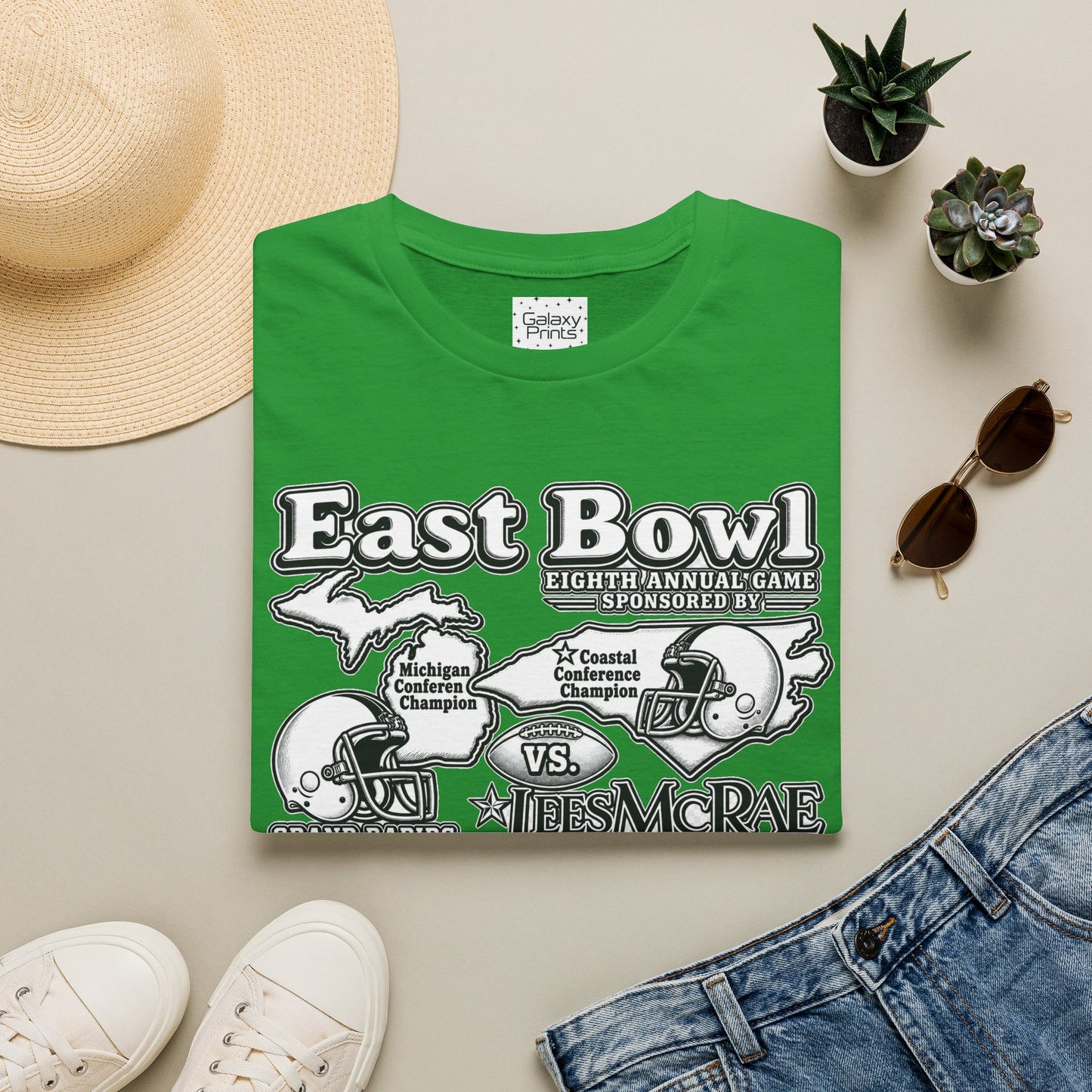 1987 East Bowl Vintage Football T-Shirt — Retro Game Day Tee (East Bowl, Lees McRae)