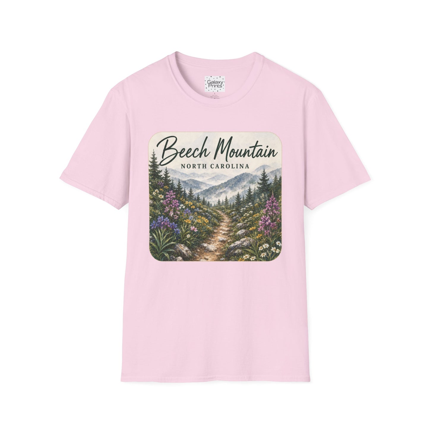 Beech Mountain North Carolina Scenic T-Shirt — Mountain Trail Floral Design