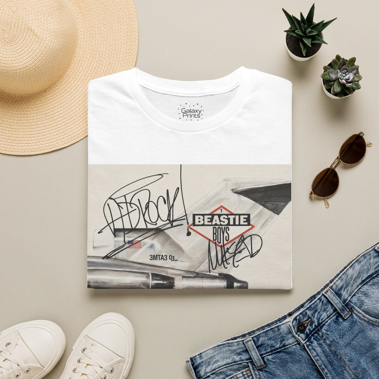 B-Boys "Licensed to Ill" Autographed Band T-Shirt - Graffiti