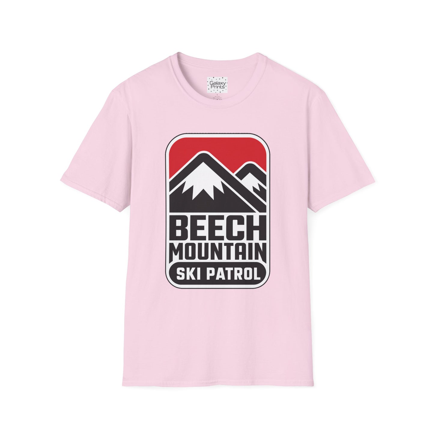 Ski Patrol Beech Mountain Retro T-Shirt — Beech Mountain Ski Patrol with Mountains on the back- logo Tee