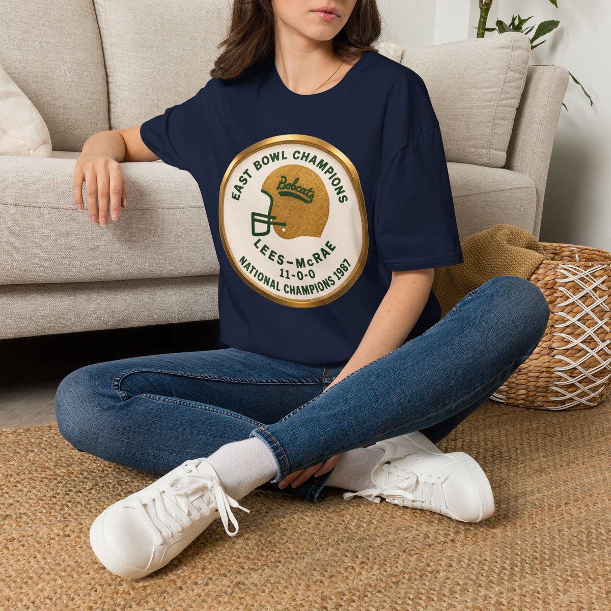 LMC Football Champions T‑Shirt — “East Bowl and National Champions” Vintage Helmet Design