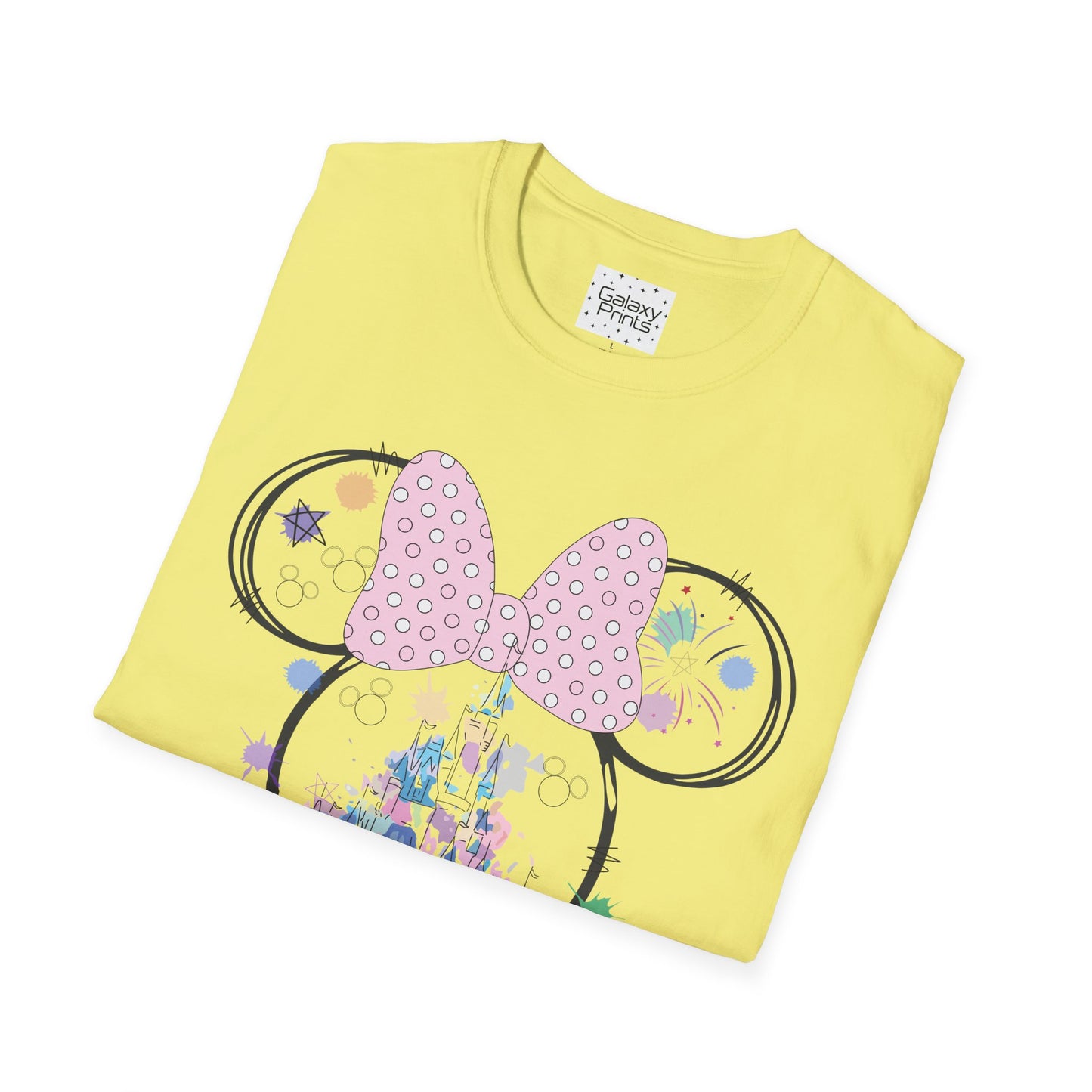 Unisex T-Shirt - DISNEY Inspired - 'Minnie Bow with Pink Castle'