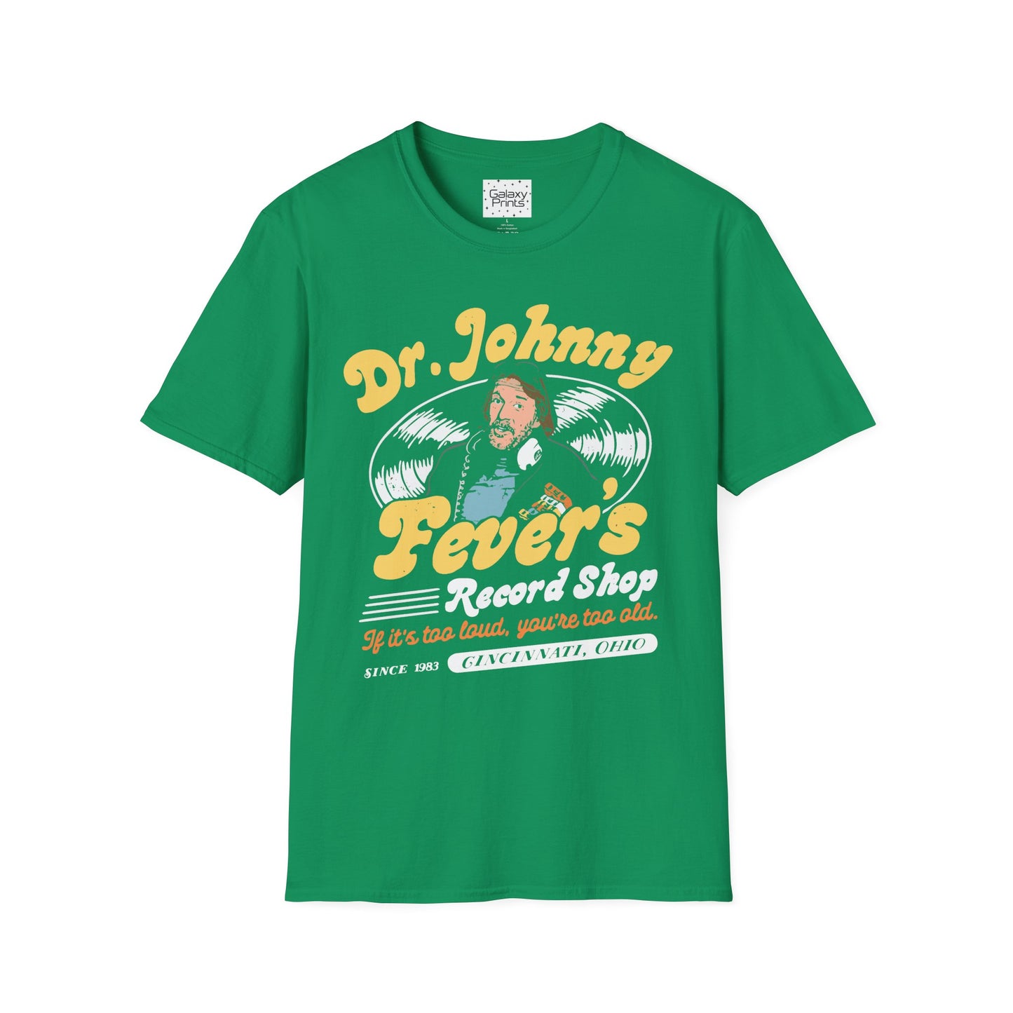 Unisex T-Shirt - POP Culture - 'From the HIT TV Show WKRP in Cincinnati - Dr. Johnny Fever's Record Shop'
