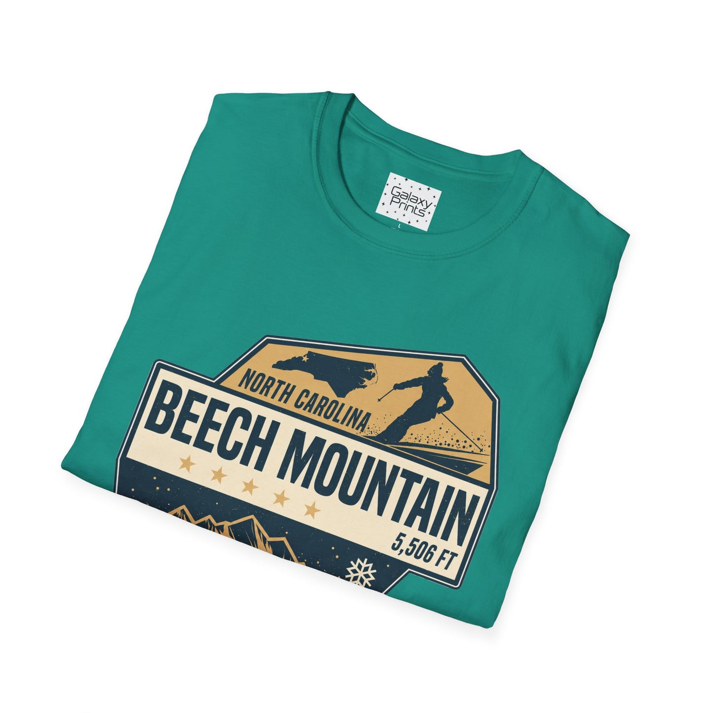 Beech Mountain T‑Shirt — North Carolina Ski & Mountain Vintage Badge (5,506 ft)