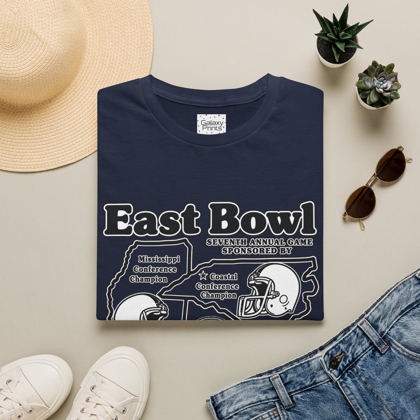 1986 East Bowl Vintage Football T-Shirt — Retro Game Day Tee (East Bowl, Lees McRae)
