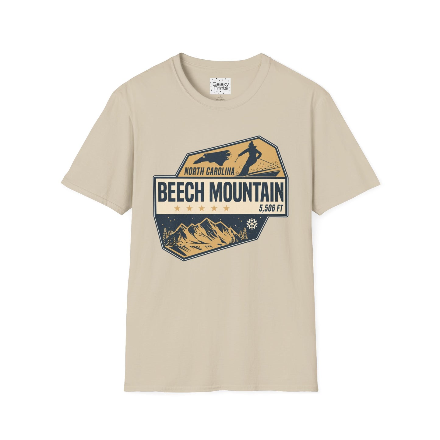 Beech Mountain T‑Shirt — North Carolina Ski & Mountain Vintage Badge (5,506 ft)
