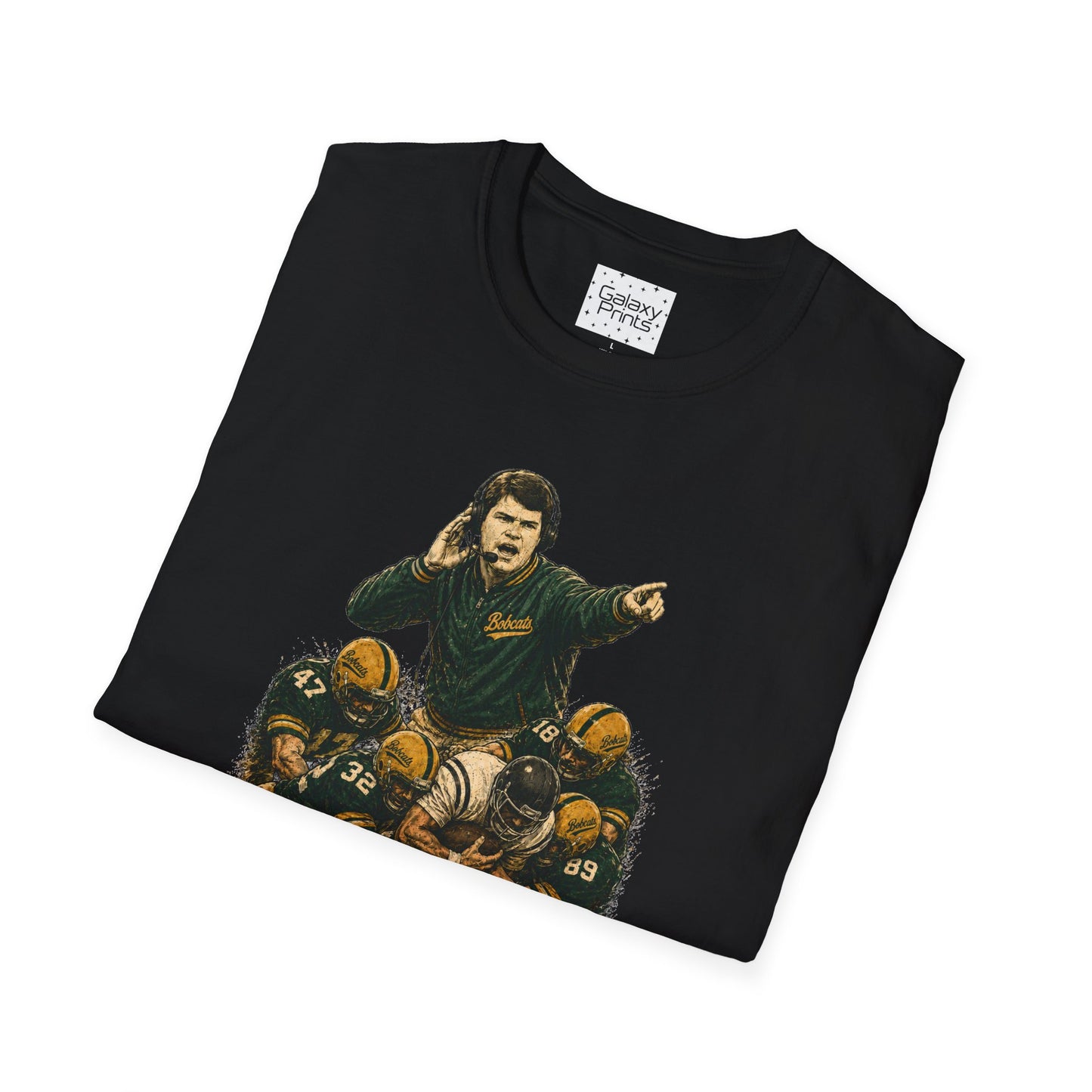 Lees-McRae College Bobcats Vintage Football T-Shirt — Coach Johnson  "Get There! x 3 Get it up" - Forever Undefeated