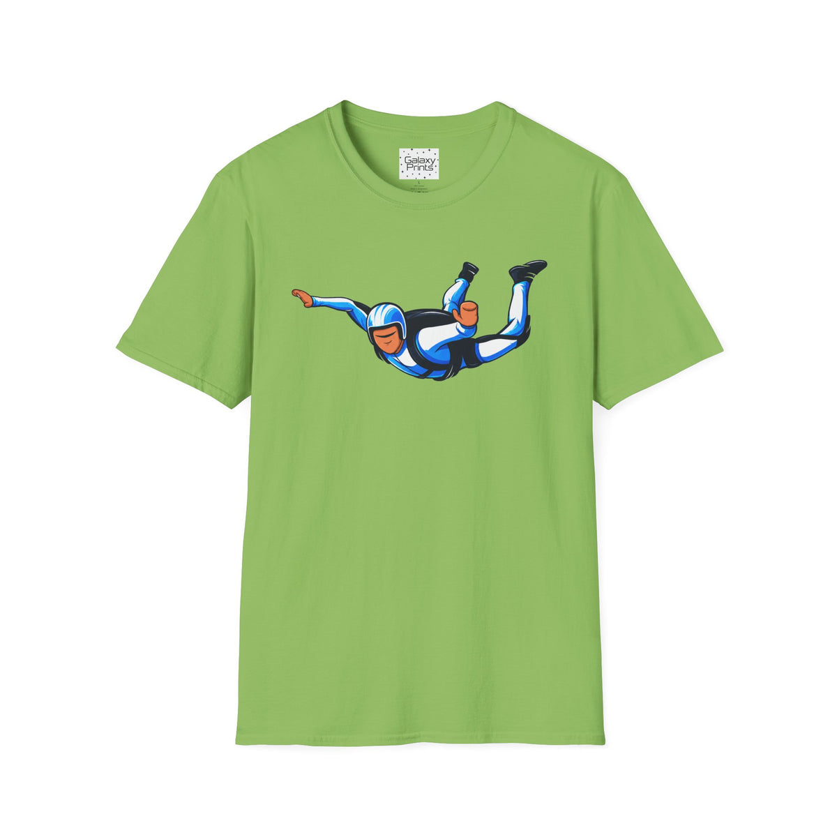 Skydiver Graphic T-Shirt — Blue Wingsuit Freefall Tee - I Survived on the back