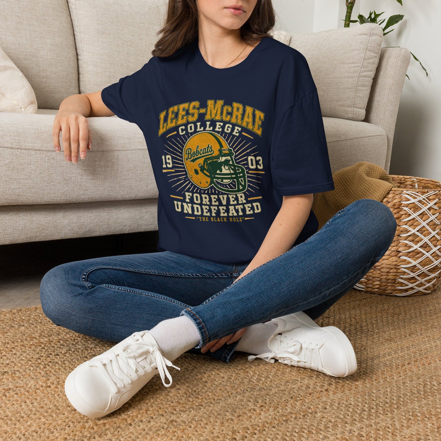 Lees-McRae College Bobcats Vintage Football T-Shirt — Forever Undefeated - The Black Hole