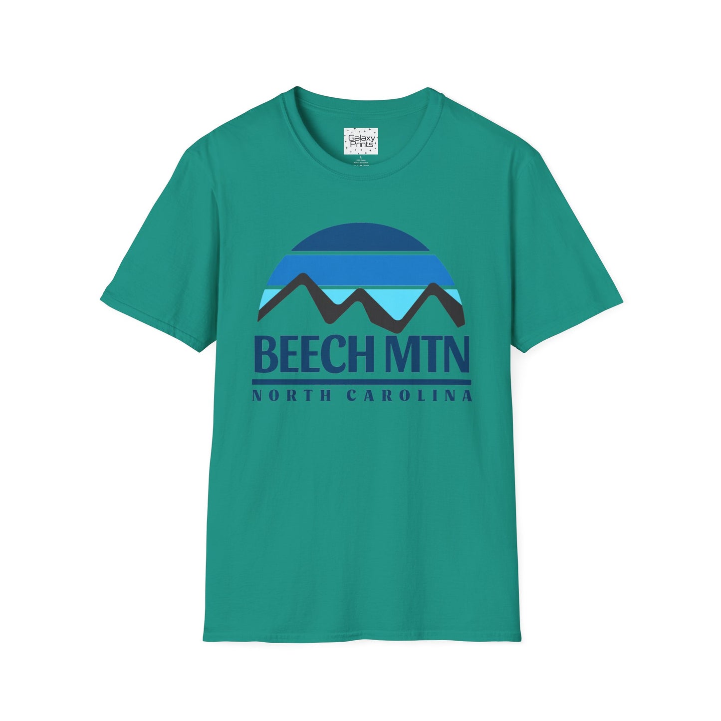 Beech Mtn North Carolina Graphic T-Shirt — Retro Tri Blue Moon Mountain Tee