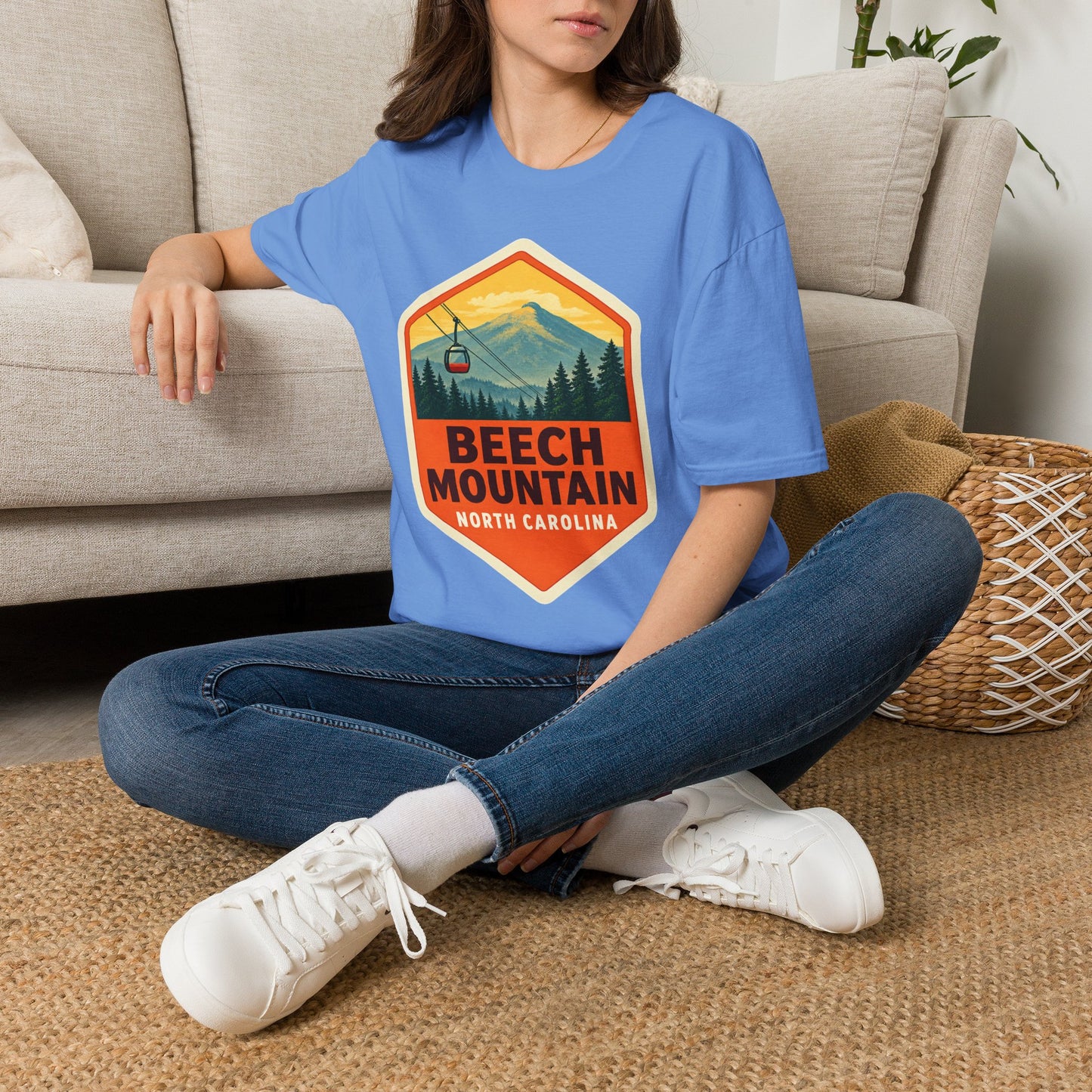 Beech Mountain NC Graphic T-Shirt Diamond — Mountain Ski Lift Vintage look