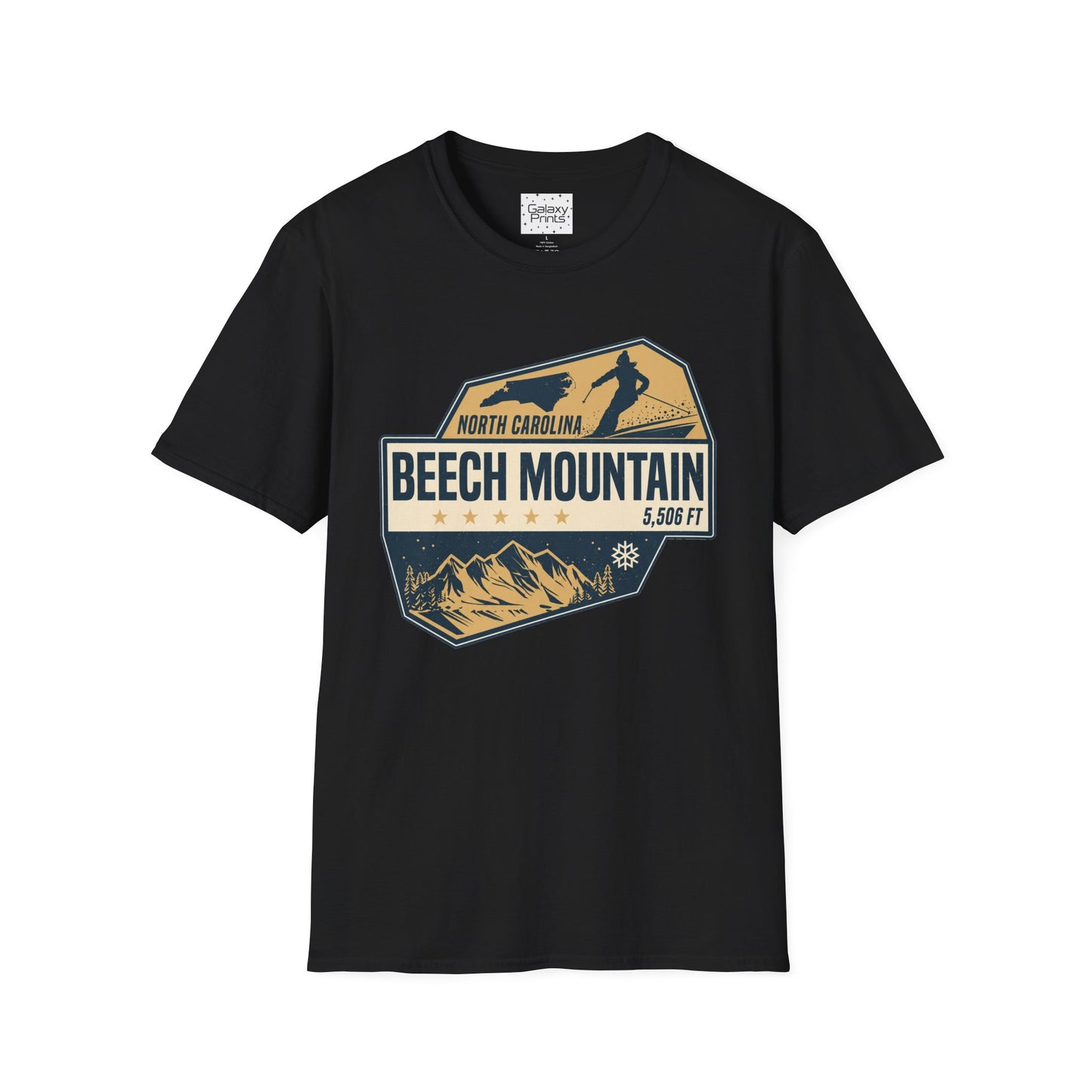 Beech Mountain T‑Shirt — North Carolina Ski & Mountain Vintage Badge (5,506 ft)