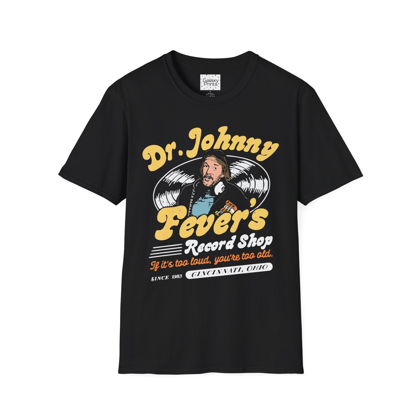 Unisex T-Shirt - POP Culture - 'From the HIT TV Show WKRP in Cincinnati - Dr. Johnny Fever's Record Shop'