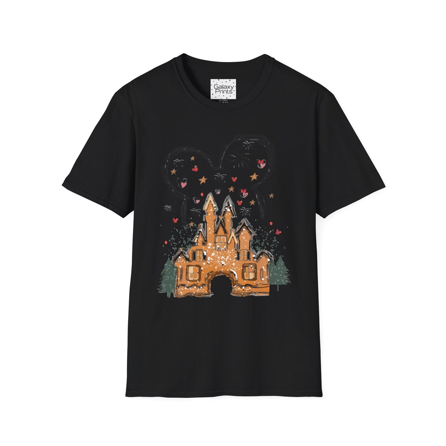 Unisex T-Shirt - DISNEY Inspired - 'Gingerbread Princess Castle with Fireworks'