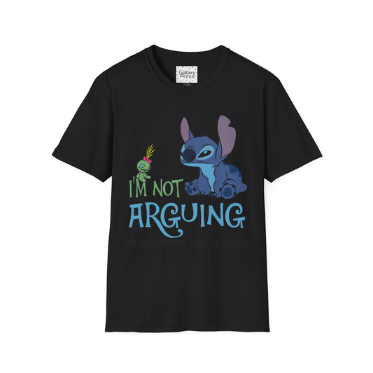 Unisex T-Shirt - Disney Inspired - 'Stich Not Arguing'