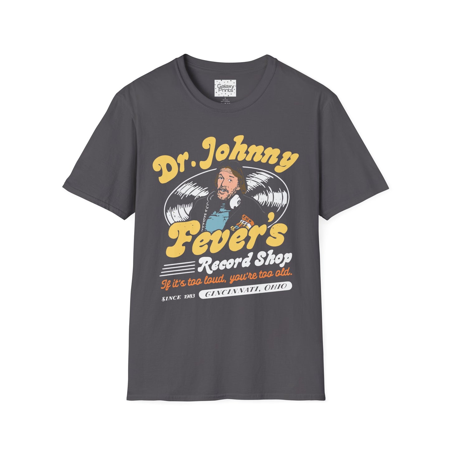 Unisex T-Shirt - POP Culture - 'From the HIT TV Show WKRP in Cincinnati - Dr. Johnny Fever's Record Shop'