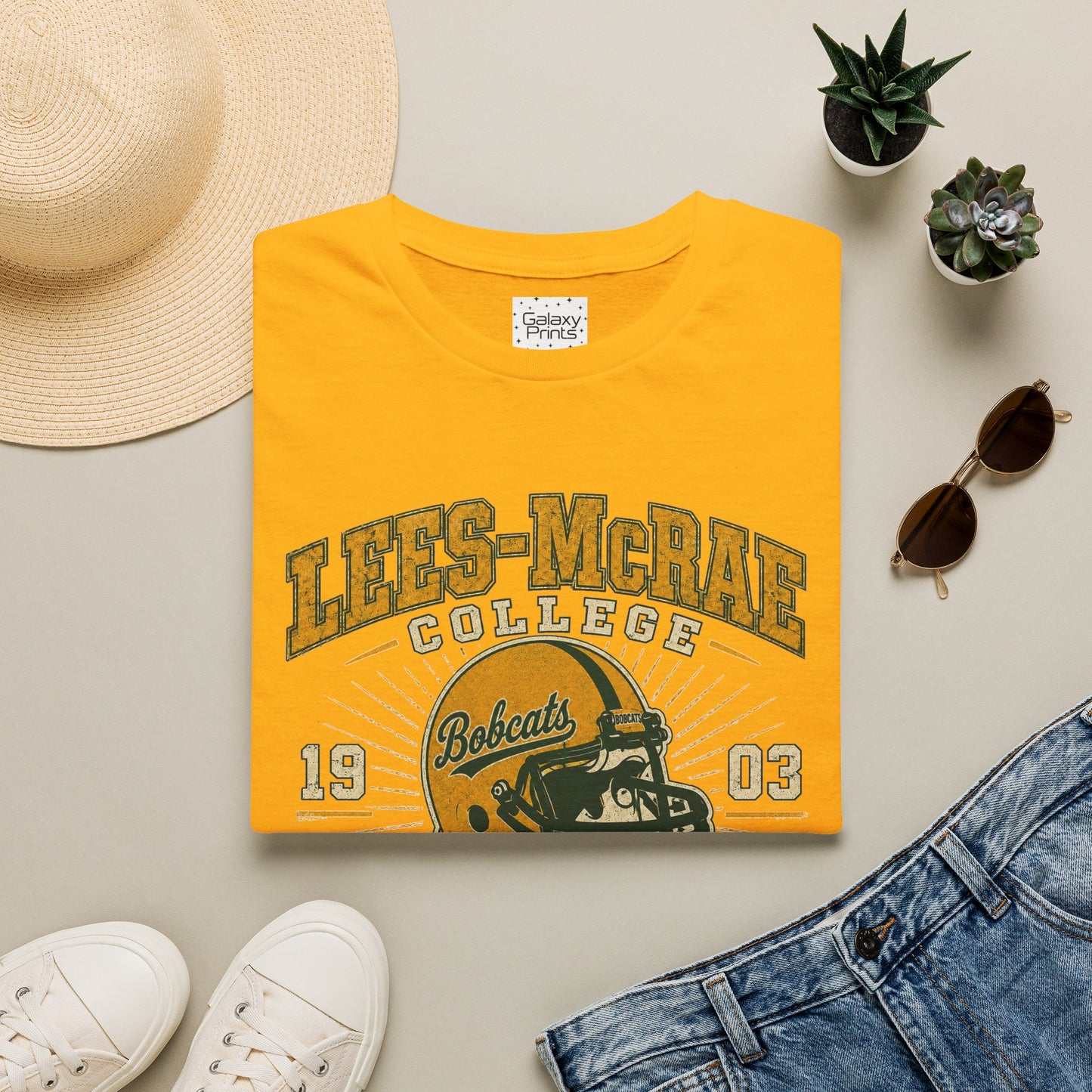 Lees-McRae College Bobcats Vintage Football T-Shirt — Forever Undefeated - The Black Hole