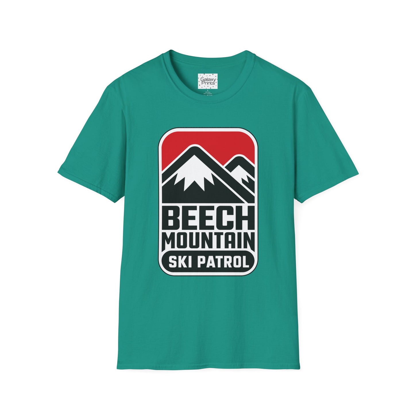 Ski Patrol Beech Mountain Retro T-Shirt — Beech Mountain Ski Patrol with Mountains on the back- logo Tee