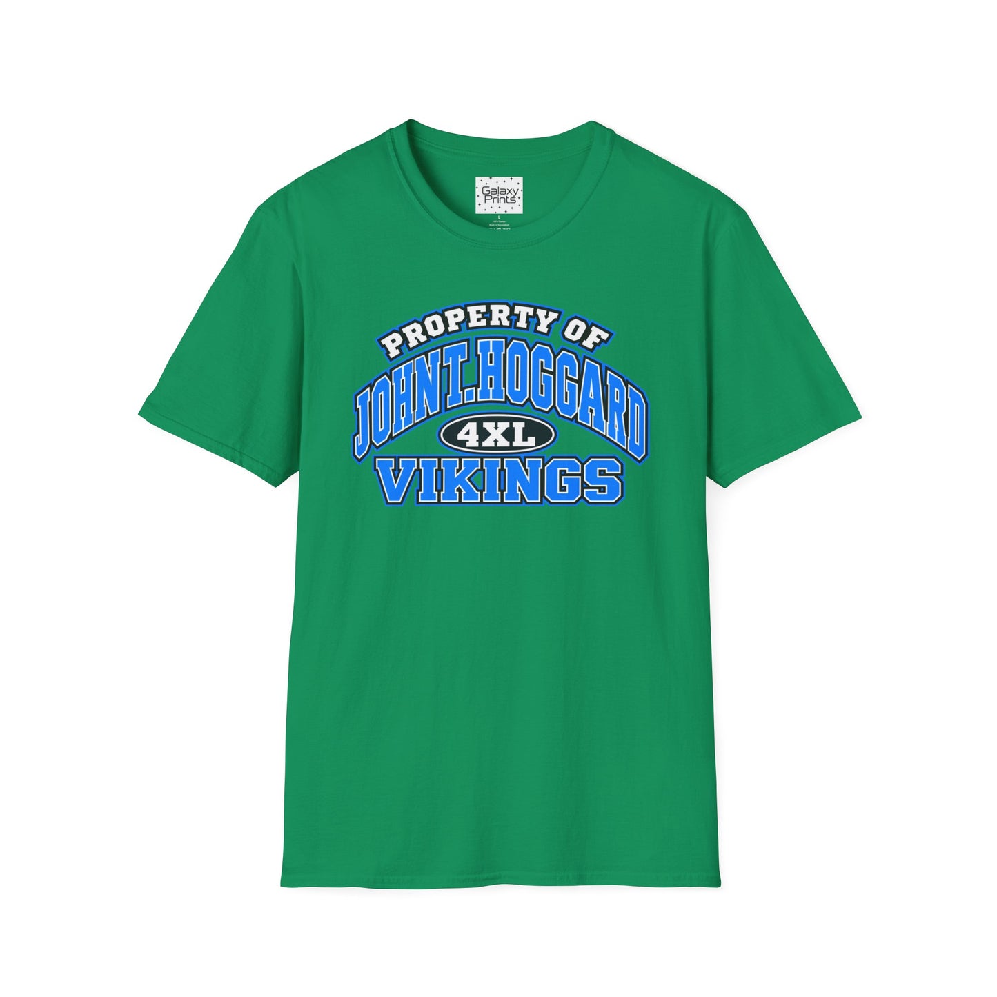 Property of JTH Vikings T‑Shirt 4XL — Viking in Power Circle back - Hoggard School Spirit Tee