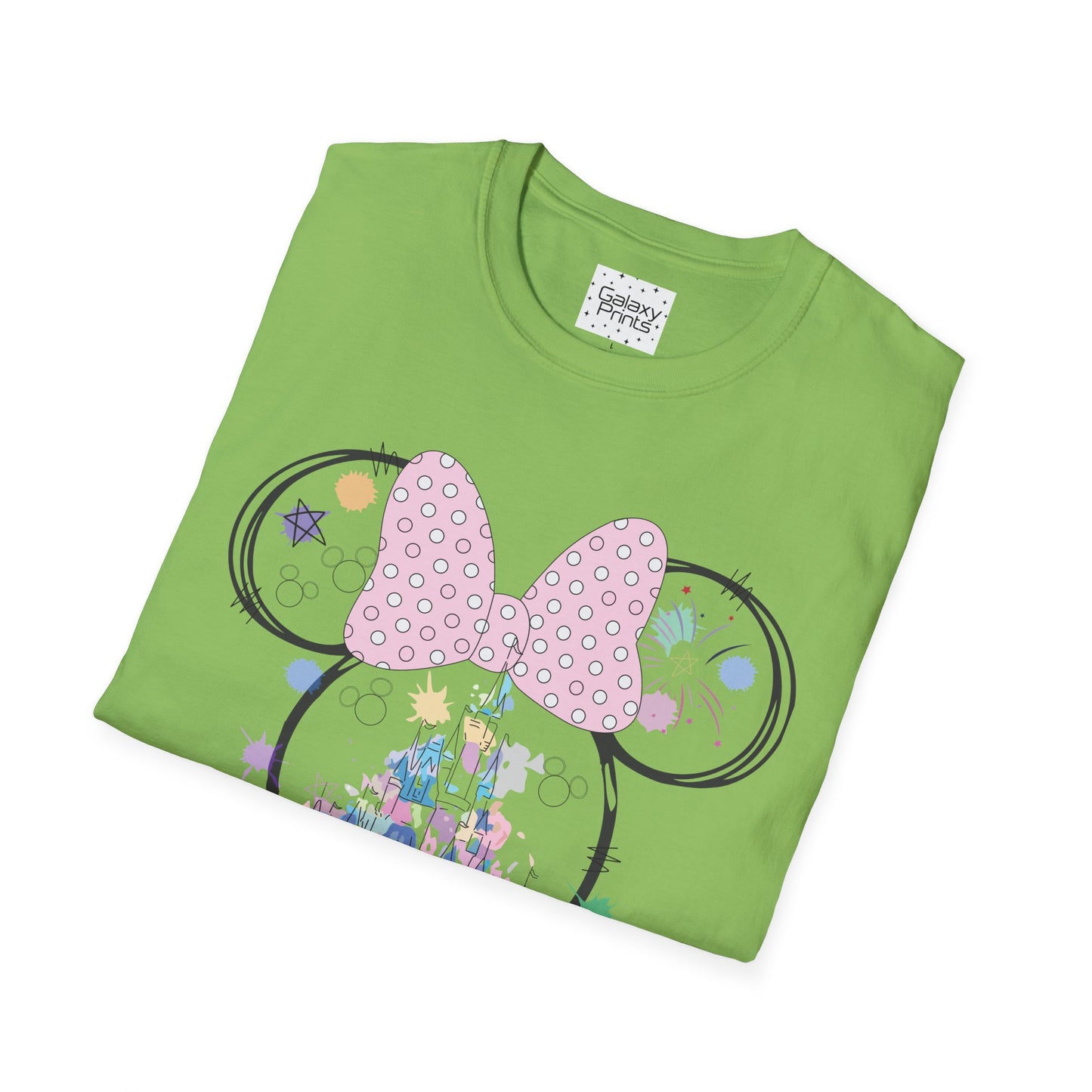 Unisex T-Shirt - DISNEY Inspired - 'Minnie Bow with Pink Castle'