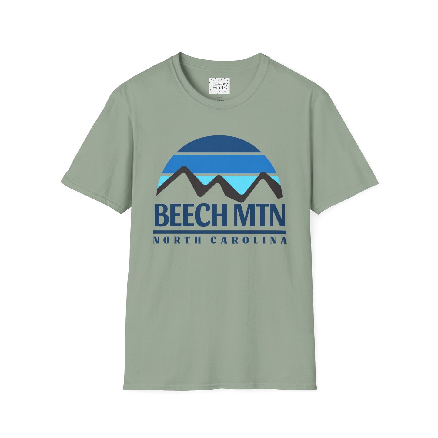 Beech Mtn North Carolina Graphic T-Shirt — Retro Tri Blue Moon Mountain Tee
