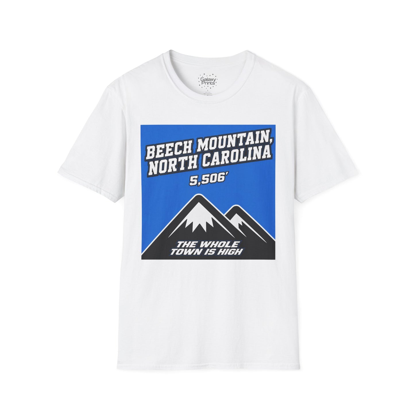 Beech Mountain, NC - The whole town is High T-Shirt — 5,506' Mountain Souvenir Tee