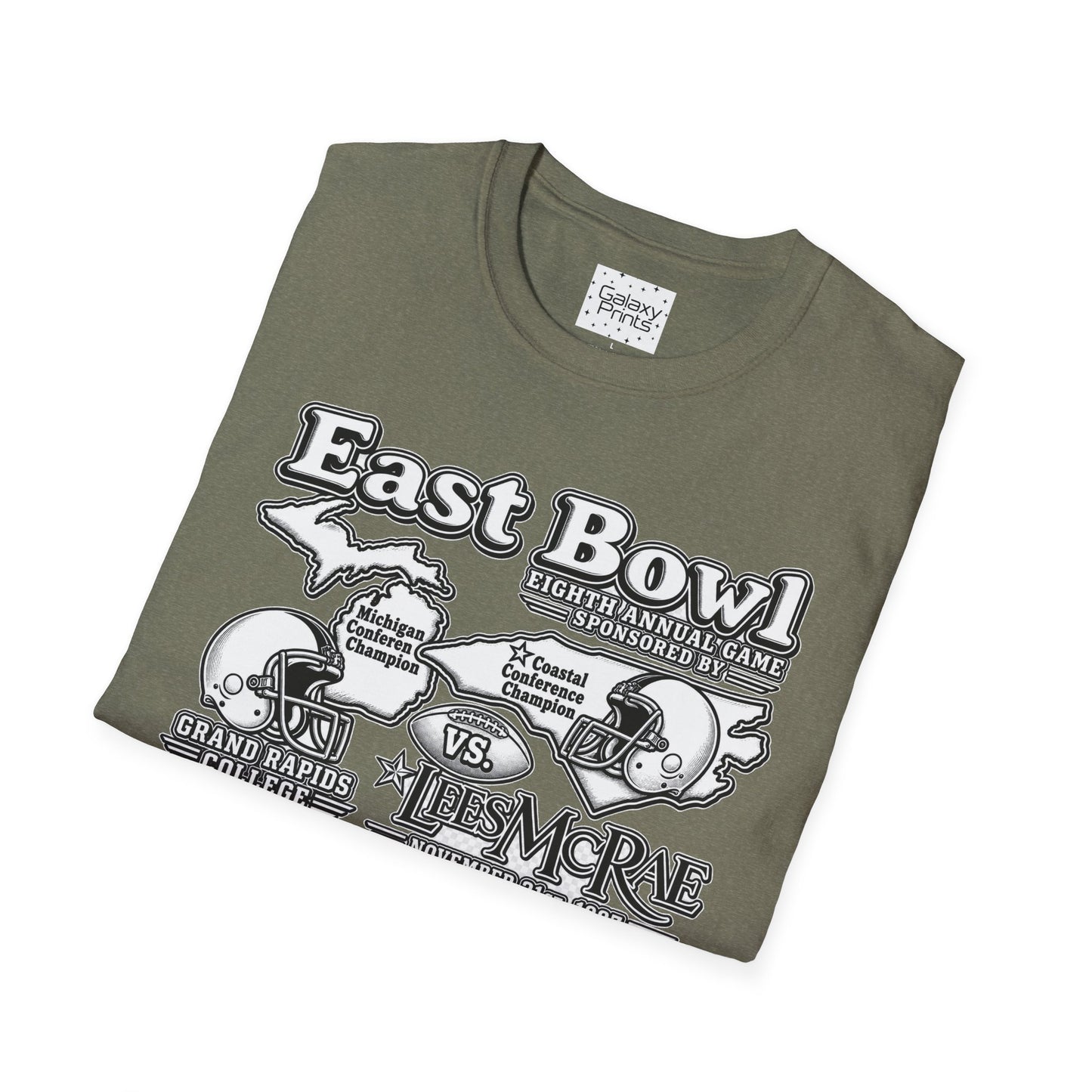 1987 East Bowl Vintage Football T-Shirt — Retro Game Day Tee (East Bowl, Lees McRae)