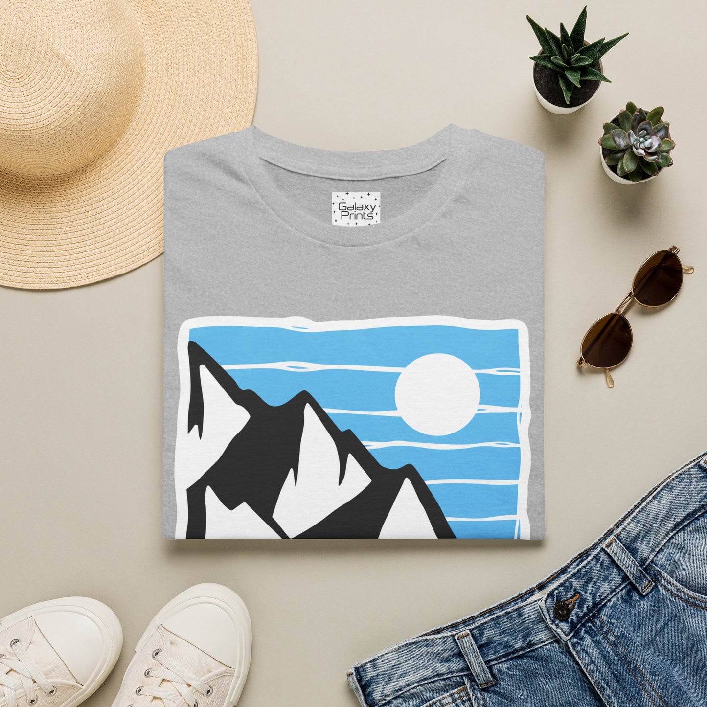 Beach Mountain North Carolina T-Shirt — Retro Mountain Range Sun Graphic Tee