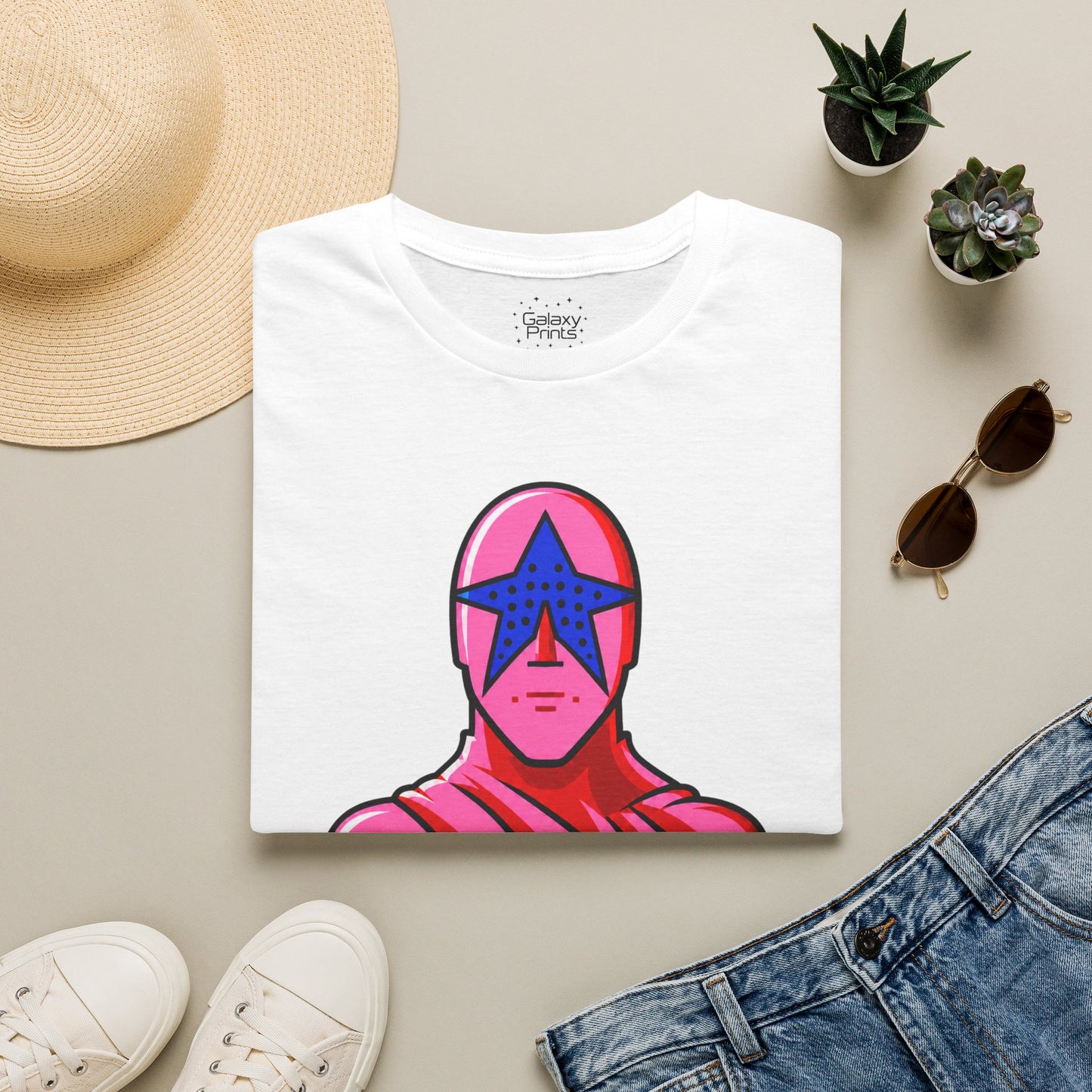 STAR MAN Nin Wrestling video game "NOW" and "THEN" T-Shirt — Retro Pop Hero Graphic Tee - Nin Wrestler STAR MAN video game - Current Culture