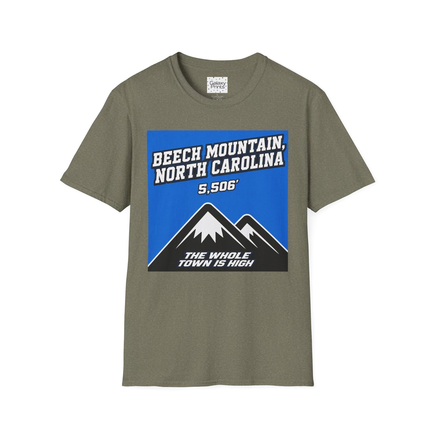 Beech Mountain, NC - The whole town is High T-Shirt — 5,506' Mountain Souvenir Tee