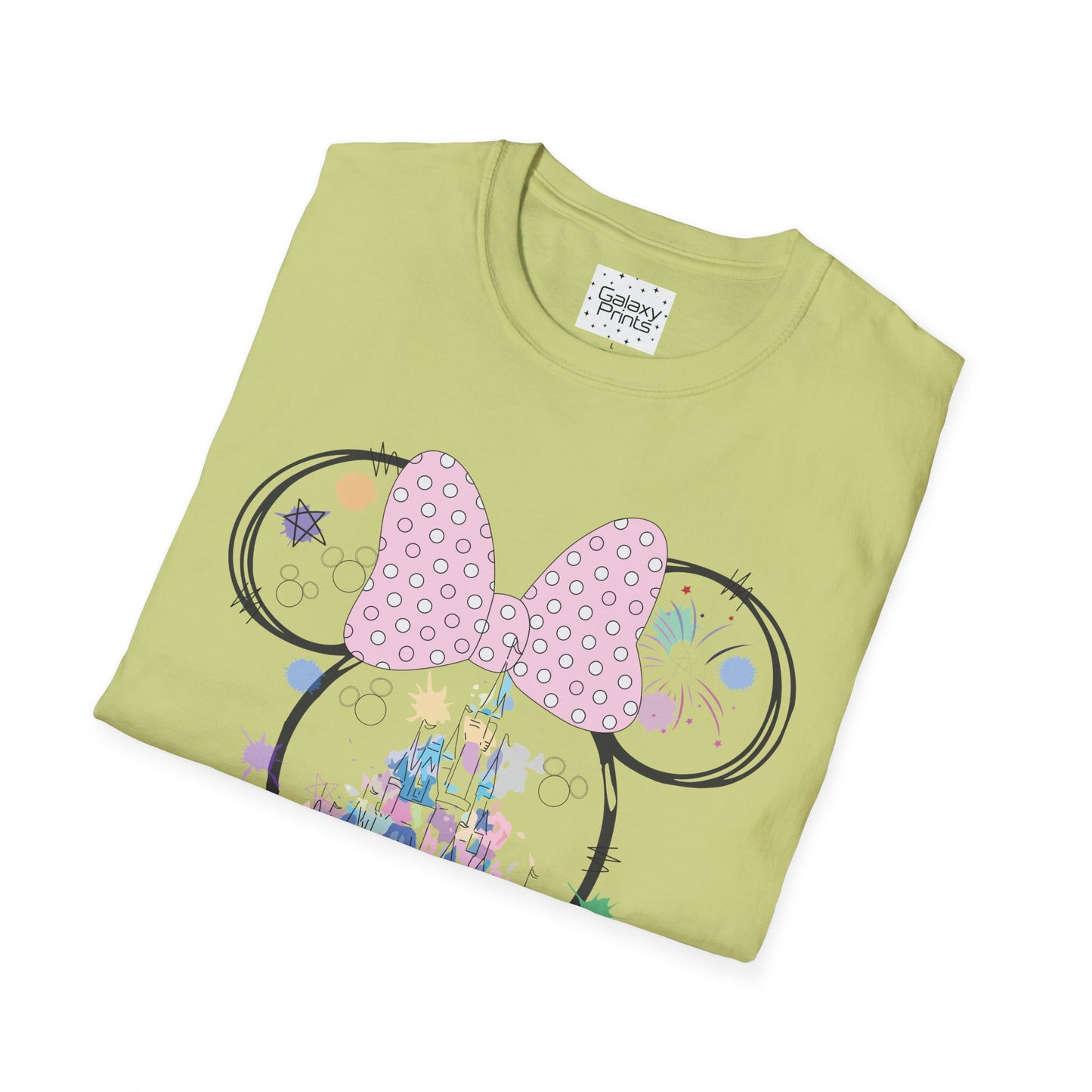Unisex T-Shirt - DISNEY Inspired - 'Minnie Bow with Pink Castle'