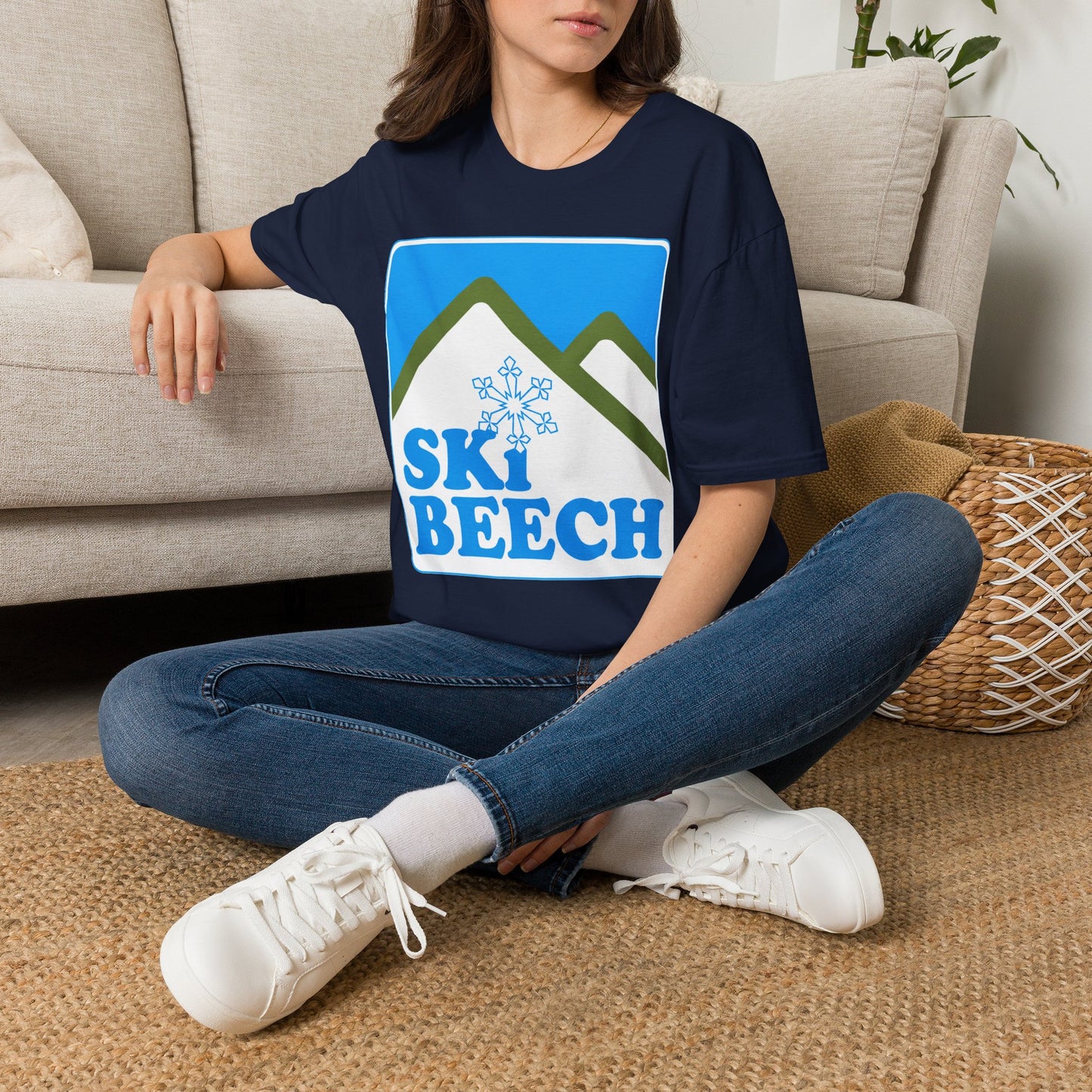 Retro Ski Beech T‑Shirt — Vintage Beech Mountain Snowflake Ski Tee