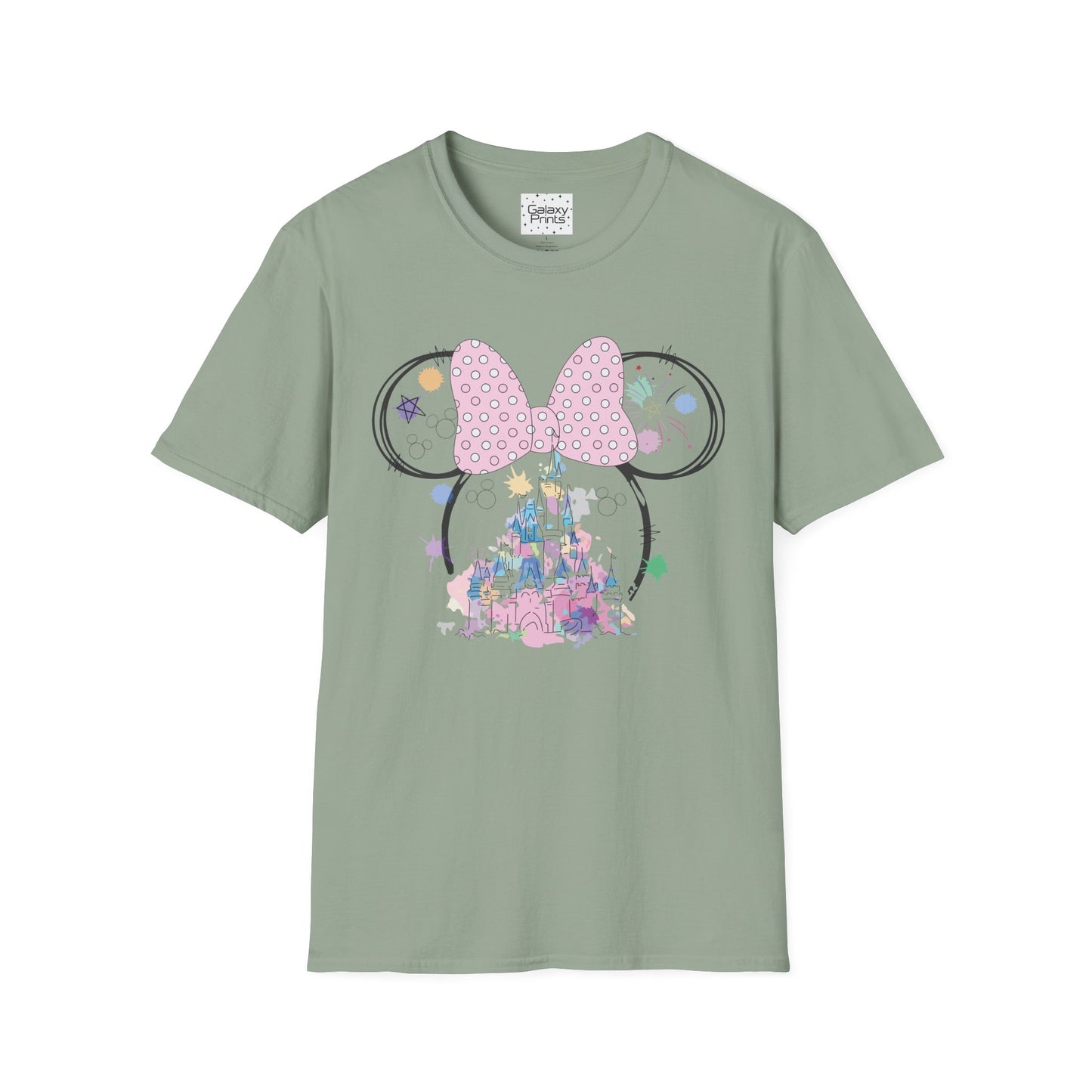 Unisex T-Shirt - DISNEY Inspired - 'Minnie Bow with Pink Castle'