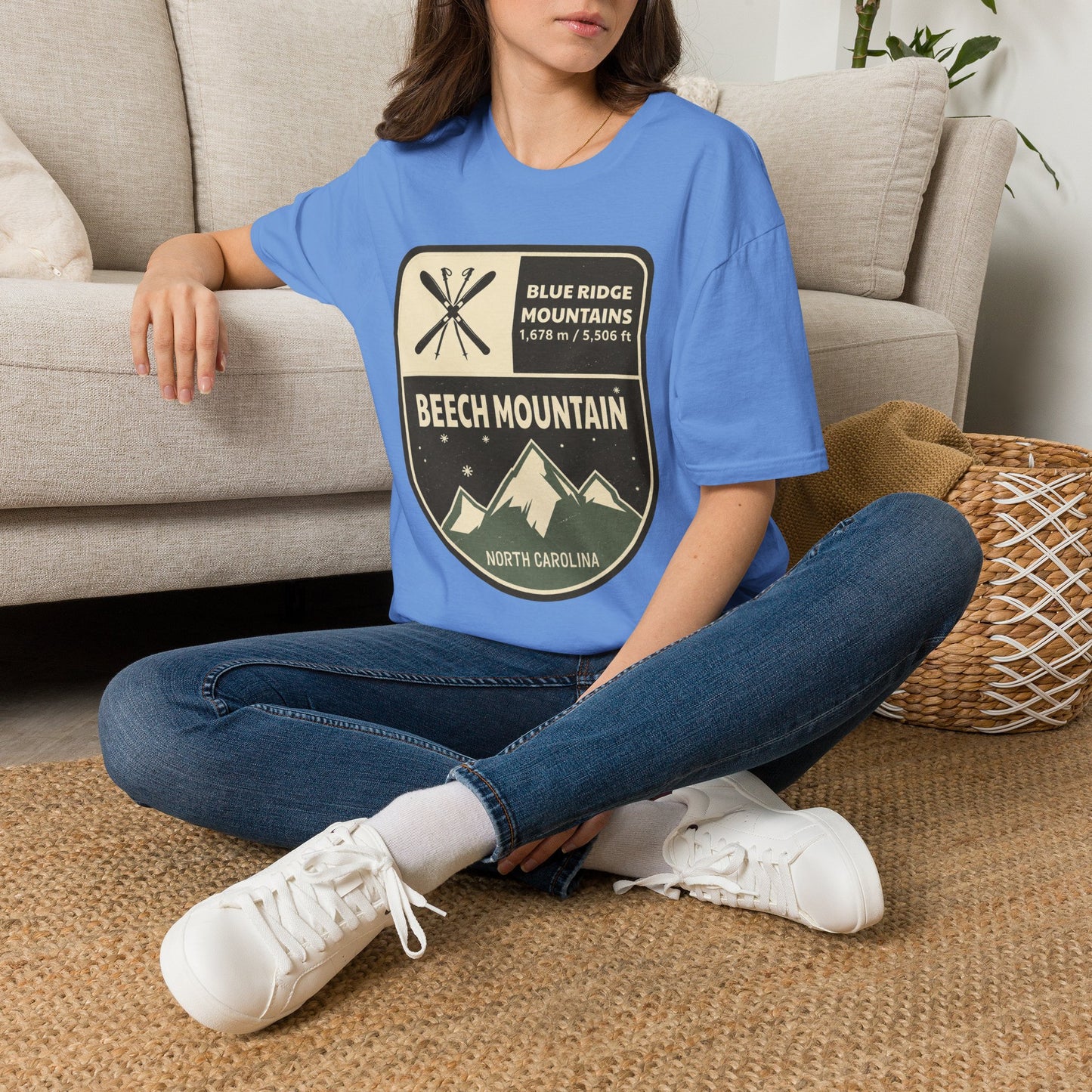 Beech Mountain Blue Ridge Mountains T‑Shirt — North Carolina Ski & Hiking Vintage