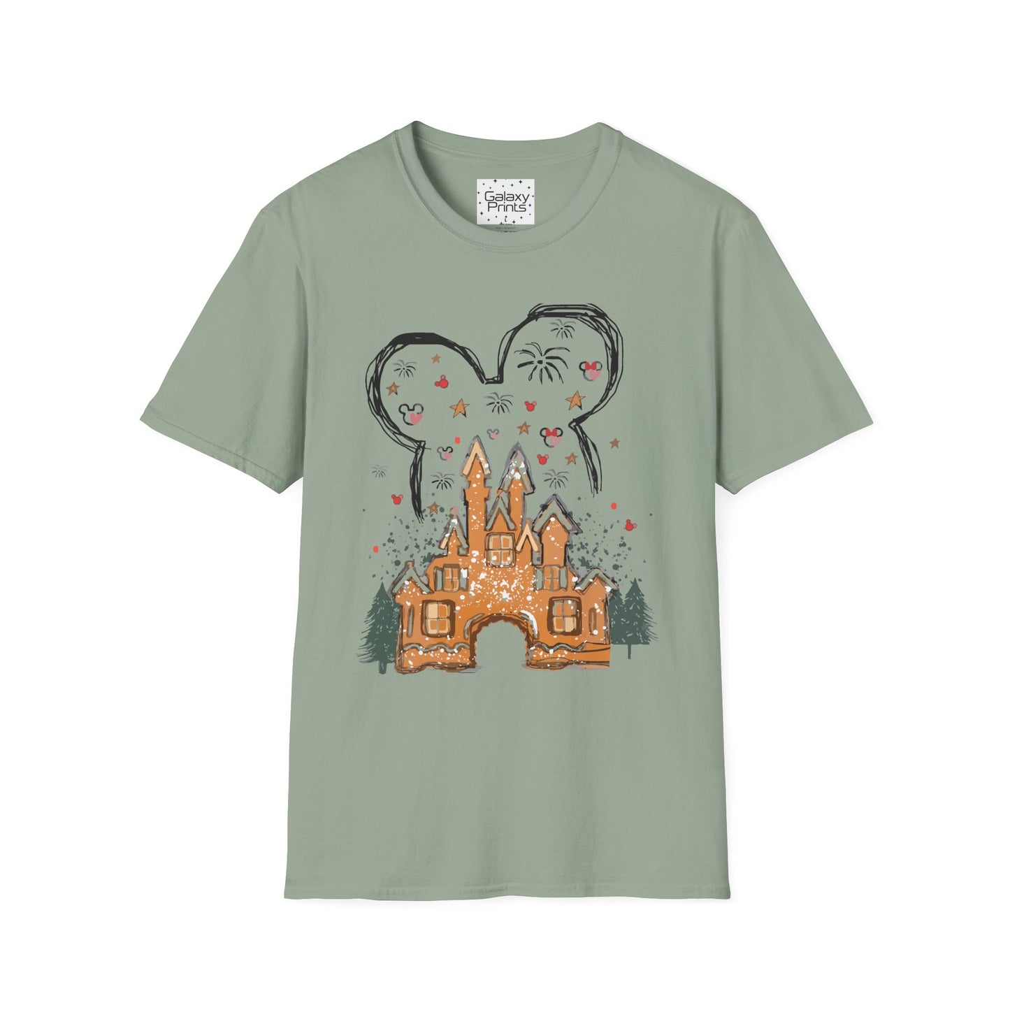 Unisex T-Shirt - DISNEY Inspired - 'Gingerbread Princess Castle with Fireworks'
