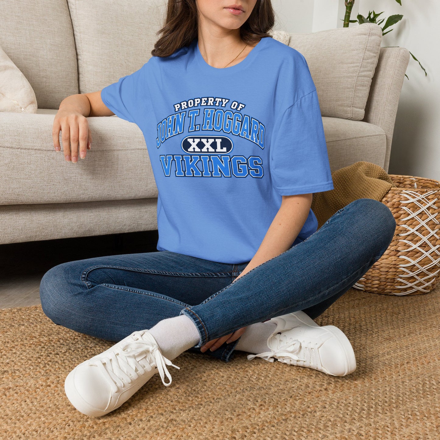 Property of JTH Vikings T‑Shirt XXL — Viking in Power Circle back - Hoggard School Spirit Tee