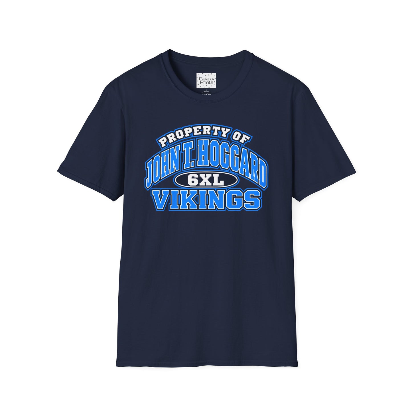 Property of JTH Vikings T‑Shirt 6XL — Viking in Power Circle back - Hoggard School Spirit Tee