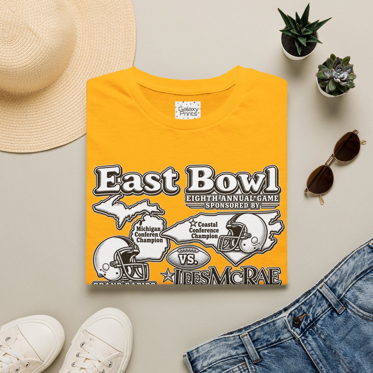 1987 East Bowl Vintage Football T-Shirt — Retro Game Day Tee (East Bowl, Lees McRae)