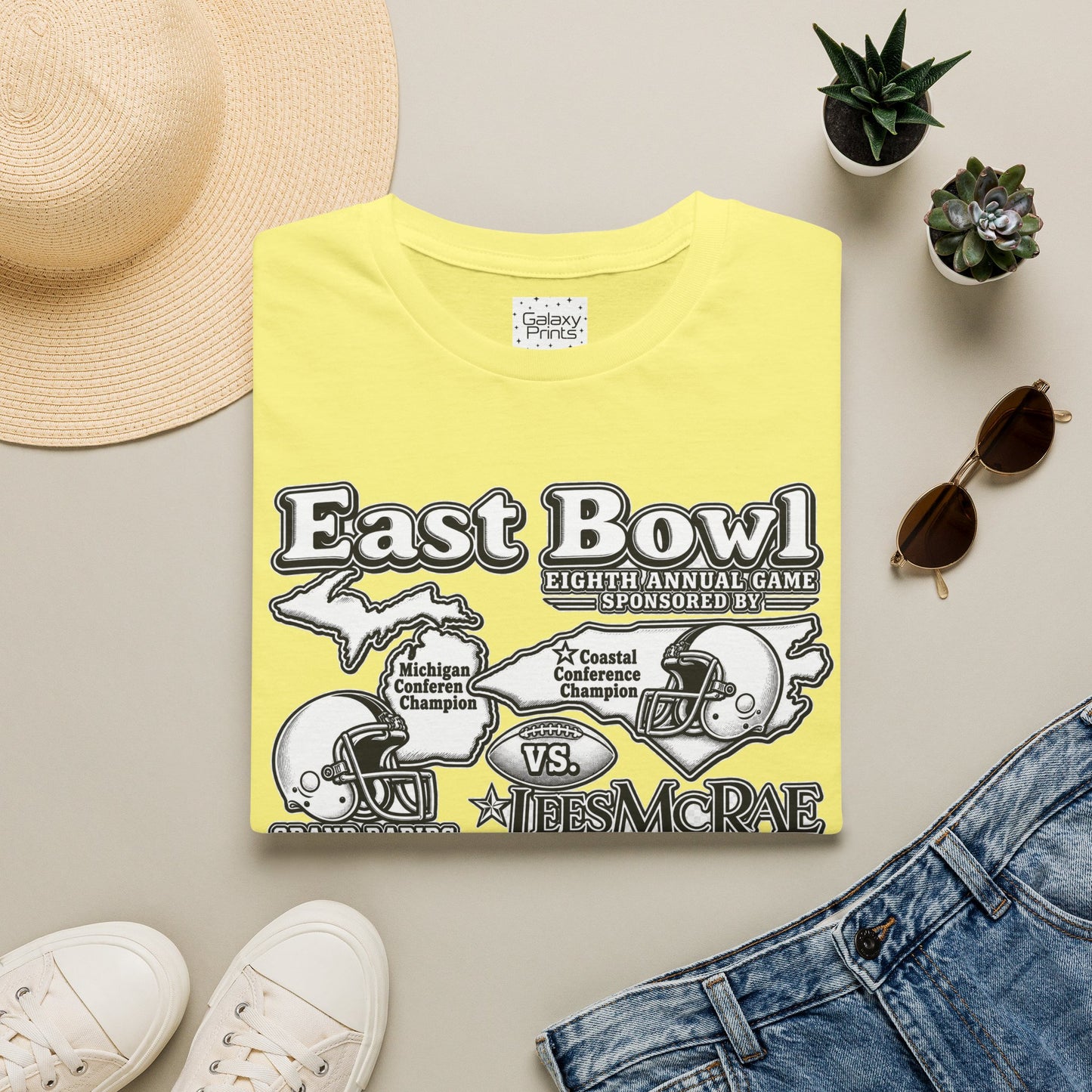 1987 East Bowl Vintage Football T-Shirt — Retro Game Day Tee (East Bowl, Lees McRae)