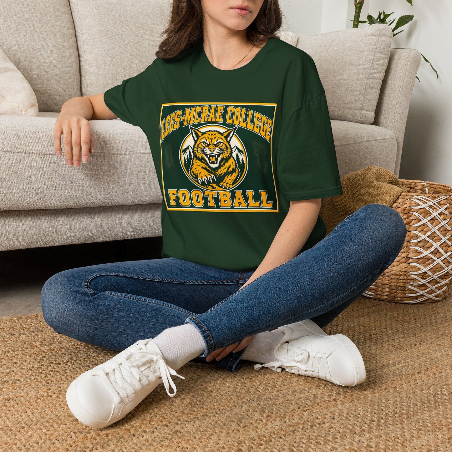 Lees-McRae College Bobcats Vintage Football T-Shirt — Retro Wily Bobcat