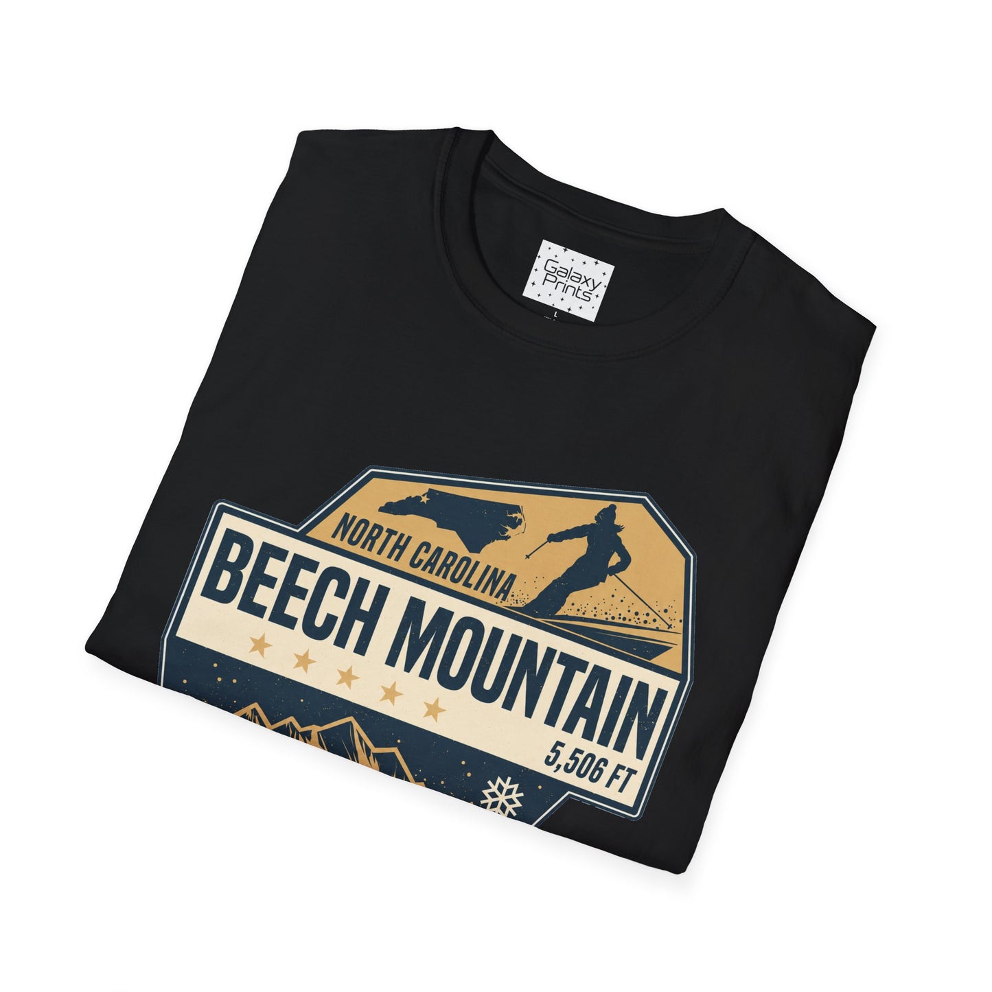 Beech Mountain T‑Shirt — North Carolina Ski & Mountain Vintage Badge (5,506 ft)