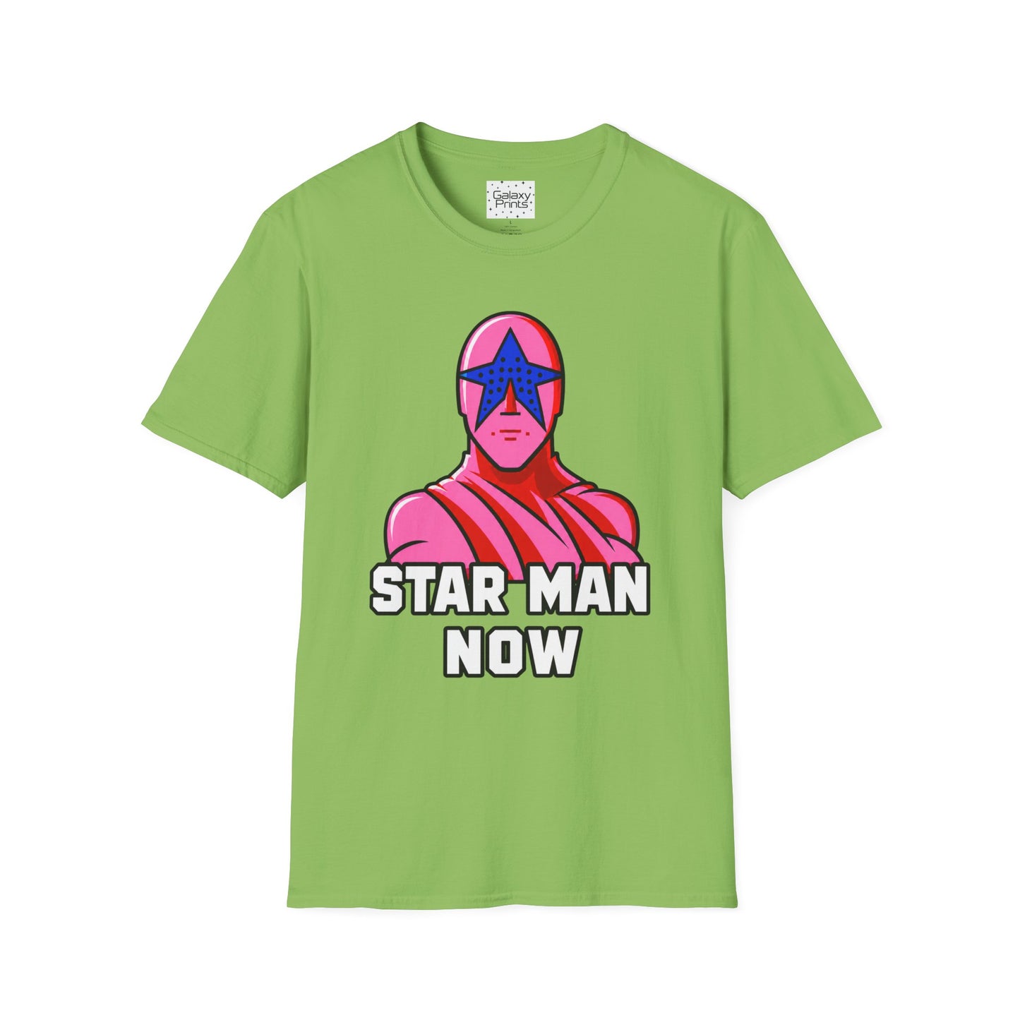 STAR MAN Nin Wrestling video game "NOW" and "THEN" T-Shirt — Retro Pop Hero Graphic Tee - Nin Wrestler STAR MAN video game - Current Culture